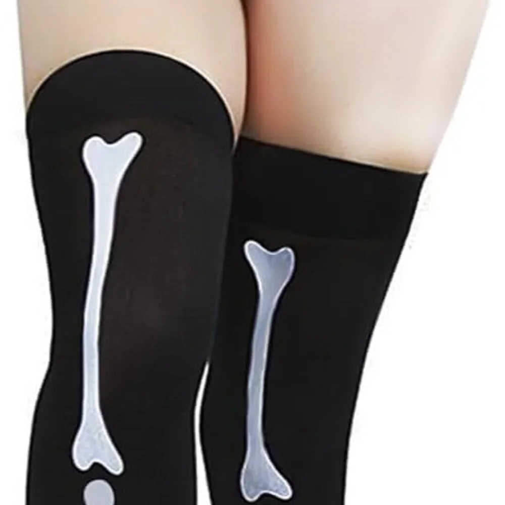 New Nasty Gal Over The Knee Skeleton Socks